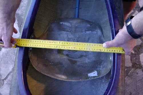 Measuring the width of the kayak cockpit
