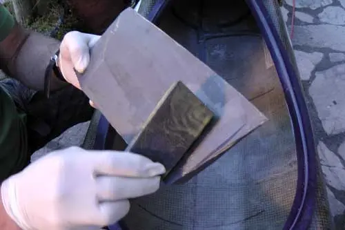 Applying contact adhesive to the hip wedge